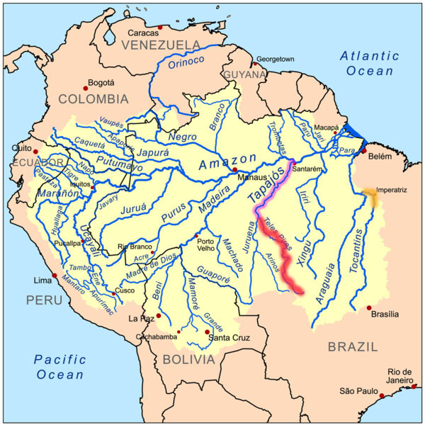 rio teles pires(sinop)位置 地图红色